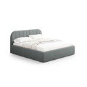 Ciemnoszare tapicerowane łóżko dwuosobowe ze schowkiem ze stelażem 140x200 cm Juno – Windsor & Co Sofas