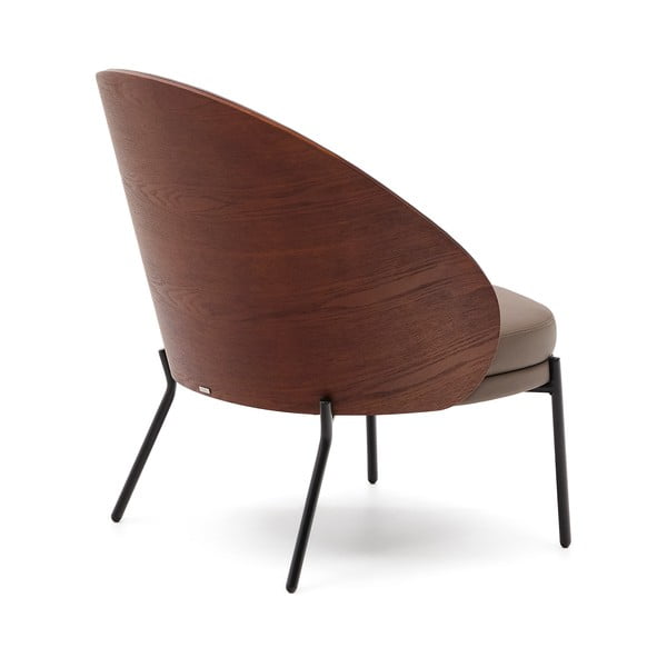 Brązowy fotel z imitacji skóry Eamy – Kave Home-image-4