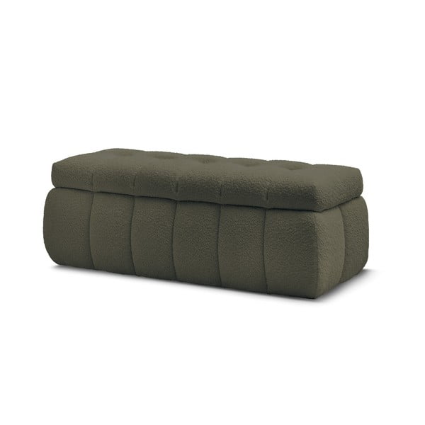 Zielona  ławka z materiału bouclé Mont Blanc – Bobochic Paris