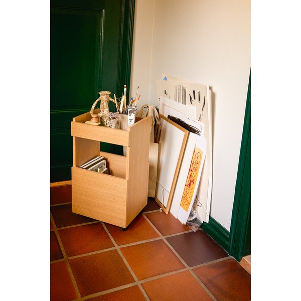 Barek na kółkach w dekorze dębu 35x40 cm Forma – Hübsch-image-2