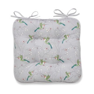 Szara bawełniana poduszka na krzesło Cooksmart ® Hummingbirds
