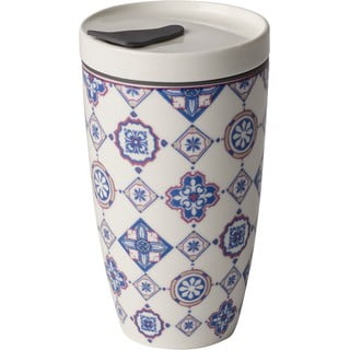 Niebiesko-biały porcelanowy kubek termiczny Villeroy & Boch Like To Go, 350 ml