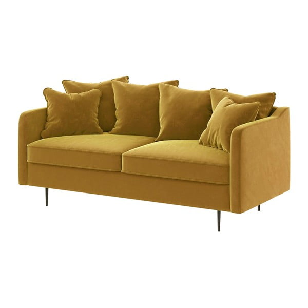 Miodowożółta aksamitna sofa Ghado Esme, 176 cm-image-2
