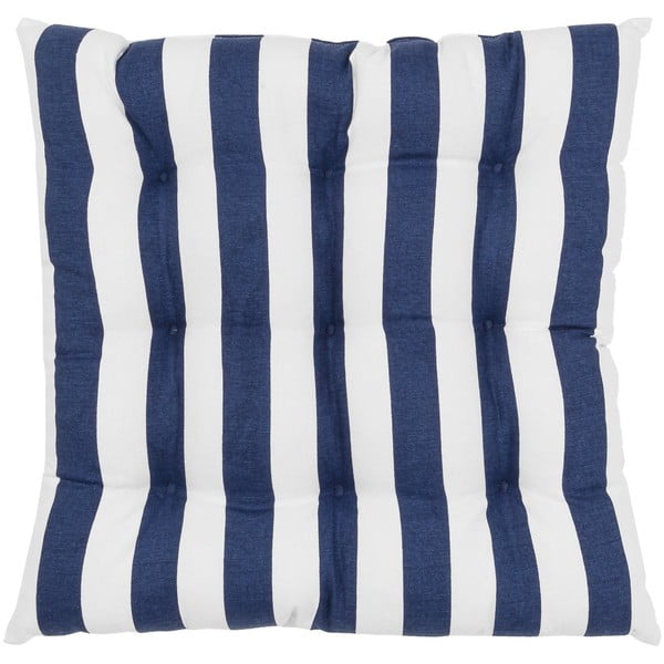 Niebiesko-biała bawełniana poduszka na krzesło Westwing Collection Timon, 40x40 cm