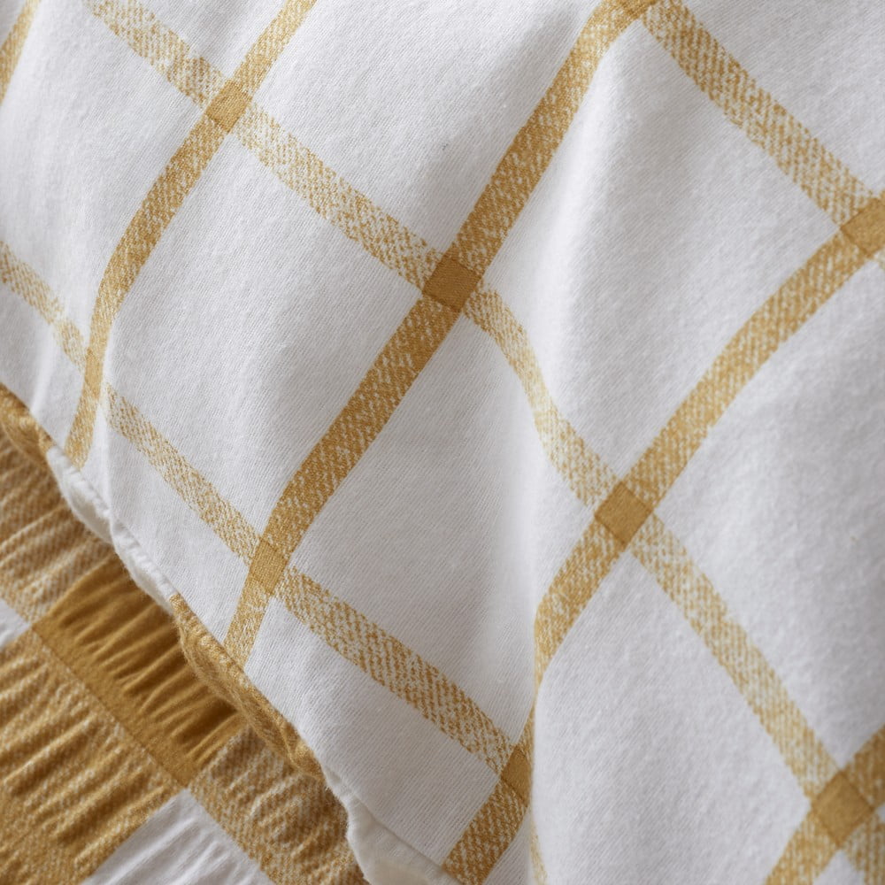 Żółta flanelowa pościel jednoosobowa 135x200 cm Gingham Check – Catherine Lansfield (zdjęcie 6)