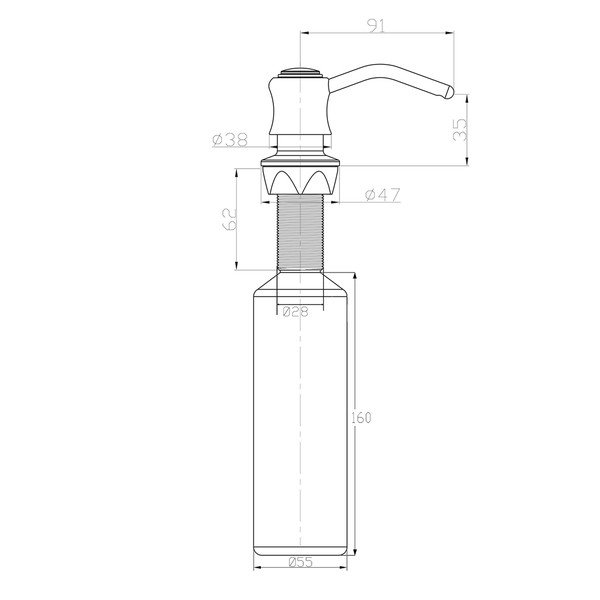 Plastikowy wpuszczany dozownik do mydła w kolorze srebra z połyskiem 350 ml – Sapho-image-1