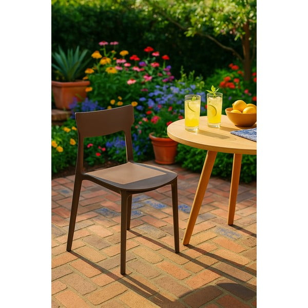 Brązowe plastikowe krzesło ogrodowe Biá – Bonami Essentials-image-1