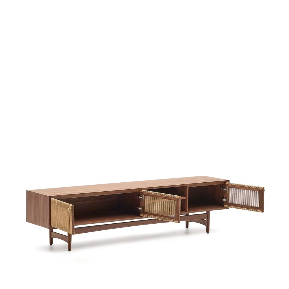 Brązowa szafka pod TV w dekorze orzecha 200x50 cm Elan – Kave Home (zdjęcie 4)
