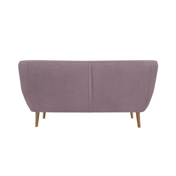Różowa sofa 2-osobowa z jasnymi nogami Mazzini Sofas Sicile-image-1