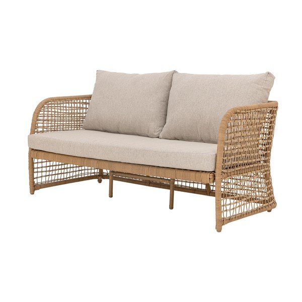 Beżowa/w naturalnym kolorze sofa ogrodowa z imitacji rattanu Penzano – Bloomingville-image-3
