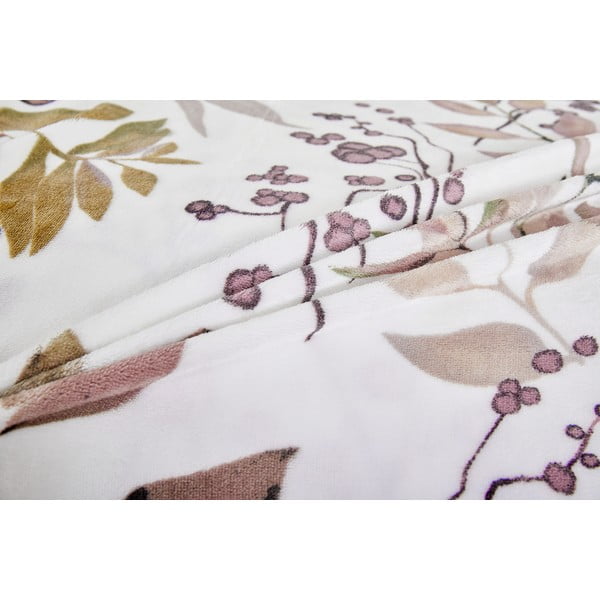 Biało-brązowa pościel jednoosobowa z mikropluszu 140x200 cm Ramita – My House-image-3