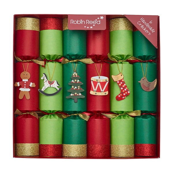 Zestaw 6 świątecznych crackerów Robin Reed Toy