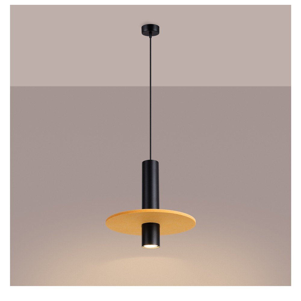 Żółta/beżowa metalowa lampa wisząca ø 30 cm Olisa – Sollux (zdjęcie 9)