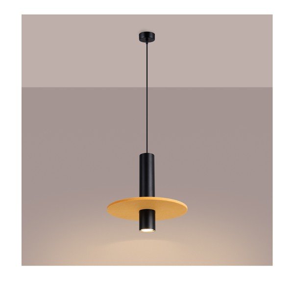 Żółta/beżowa metalowa lampa wisząca ø 30 cm Olisa – Sollux-image-2