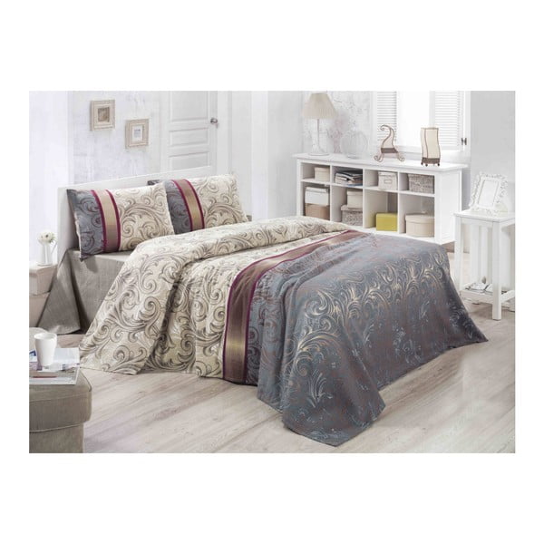 Lekka pikowana bawełniana narzuta na łóżko Carro Gris, 140x200 cm