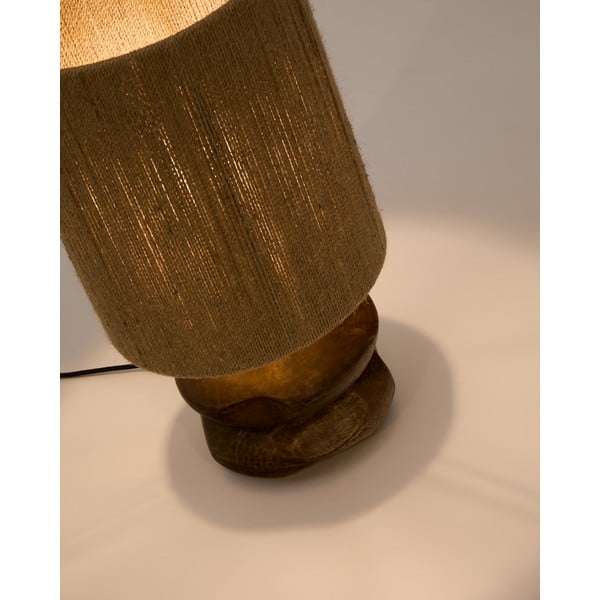 Lampa stołowa z litego drewna akacjowego w ciemnym naturalnym kolorze (wysokość 43 cm) Kor – Kave Home-image-2