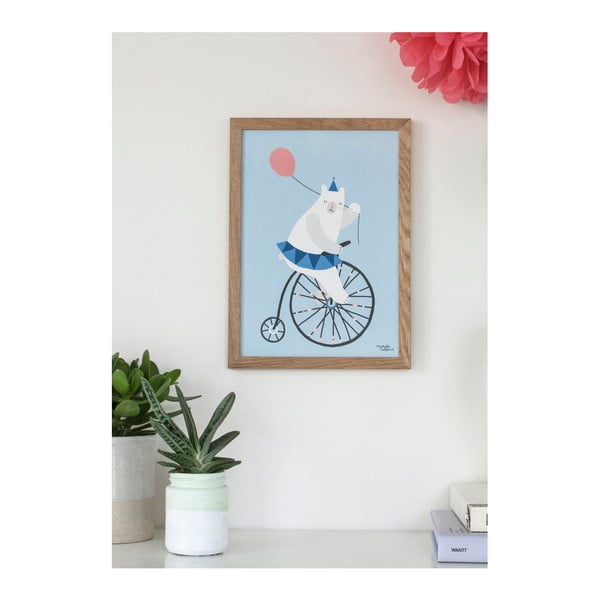Plakat Michelle Carlslund Cycling Bear Blue, A4