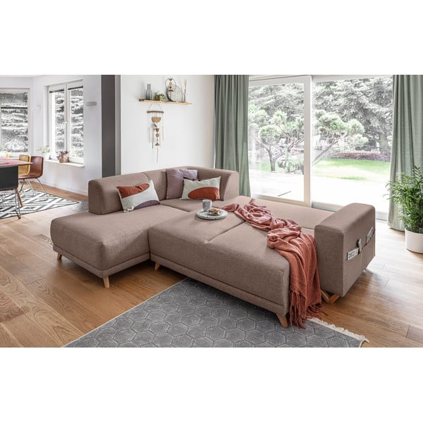 Brązowy rozkładany/ze schowkiem narożnik (lewostronny/w kształcie litery L) Classy Sophie – Miuform-image-4