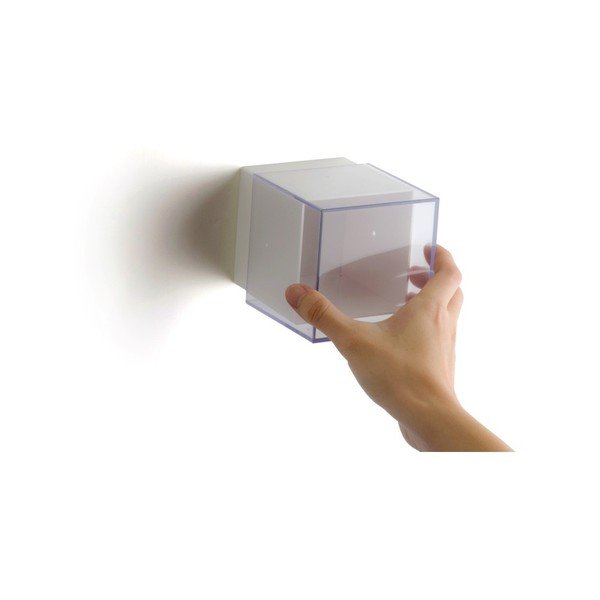 Białe
  (zamykane) naścienne pudełko z przezroczystym wiekiem Qualy Pixel Cube-image-1