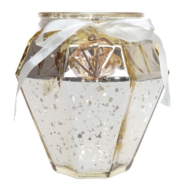 Świecznik szklany w białej i złotej barwie Ewax Glam, ⌀ 16 cm