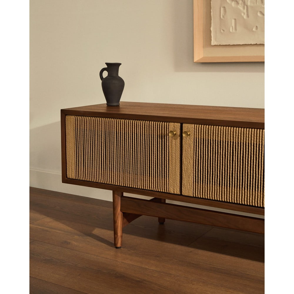 Brązowa szafka pod TV w dekorze orzecha 200x50 cm Elan – Kave Home (zdjęcie 6)