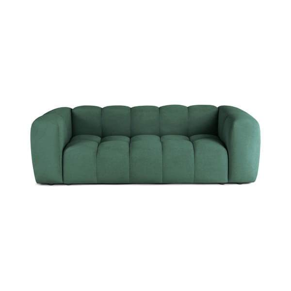 Zielona aksamitna sofa 225 cm Cube – Bonami Selection