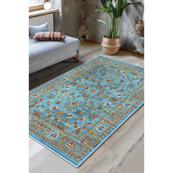 Turkusowy dywan odpowiedni do prania 50x80 cm Quoise – Vitaus-image-1