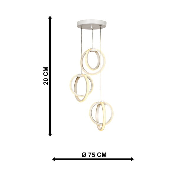 Biała metalowa lampa wisząca LED ø 20 cm Sezen – Squid Lighting-image-4