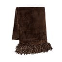 Ciemnobrązowy koc Tiseco Home Studio Flanelo, 170x130 cm