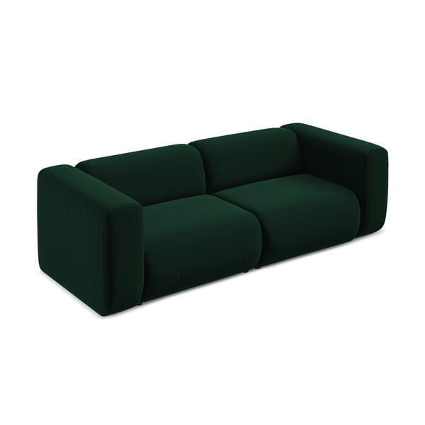 Ciemnozielona aksamitna sofa 228 cm Ekahi – Makamii-image-3