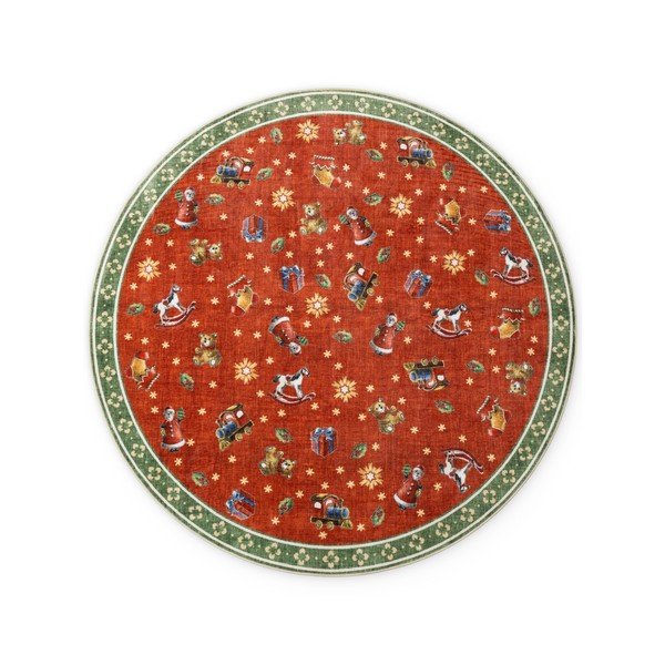 Czerwony/zielony okrągły dywan ze świątecznym motywem ø 200 cm Toy's Delight Nostalgic Noel Red Green – Villeroy&Boch-image-4