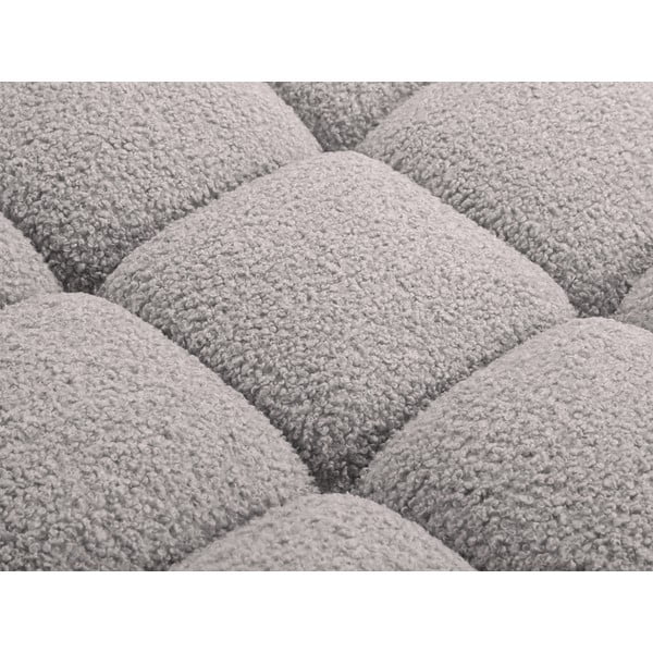 Jasnoszary podnóżek modułowy z materiału bouclé Bellis – Micadoni Home-image-1
