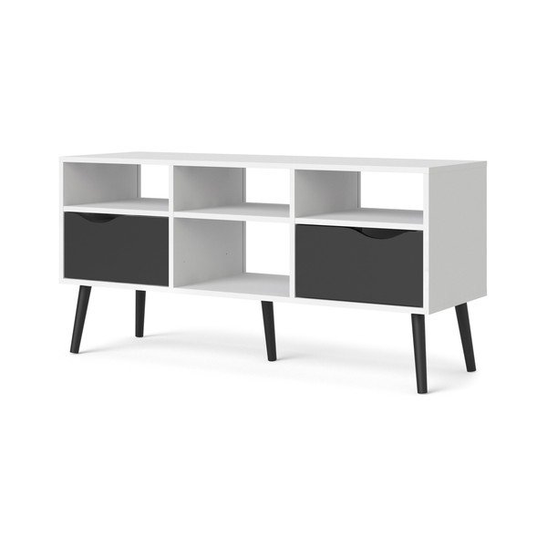 Czarno-biała szafka pod TV Tvilum Oslo, 117 x 57 cm-image-4