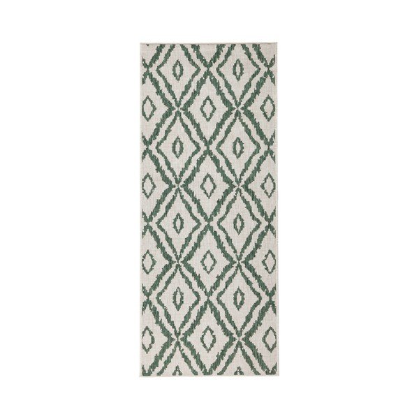 Zielono-biały chodnik dwustronny NORTHRUGS Rio, 80x350 cm-image-2