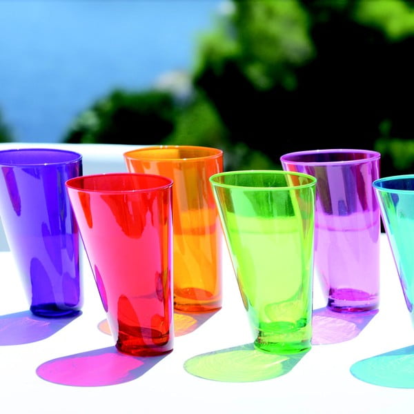 Zestaw 3 fioletowych ręcznie wykonanych szklanek Surdic Ponza, 300 ml-image-3