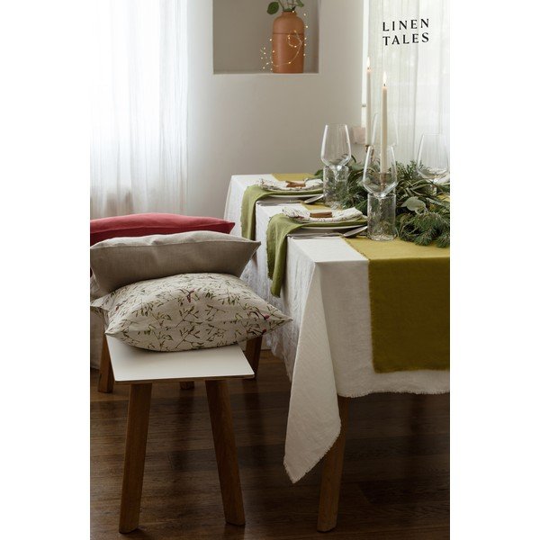 Biały lniany obrus Linen Tales Classic, 140x140 cm-image-2