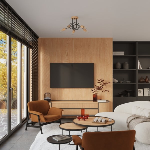 Lampa sufitowa w czarno-naturalnym kolorze 15x61 cm Tumber – Sollux-image-4