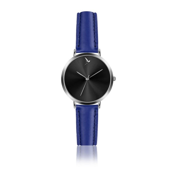 Zegarek damski z niebieskim paskiem ze skóry Emily Westwood Black