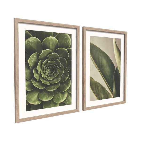 Obrazy zestaw 2 szt. drukowane z ramą w zestawie 30x40 cm Beauty Green – Styler-image-2
