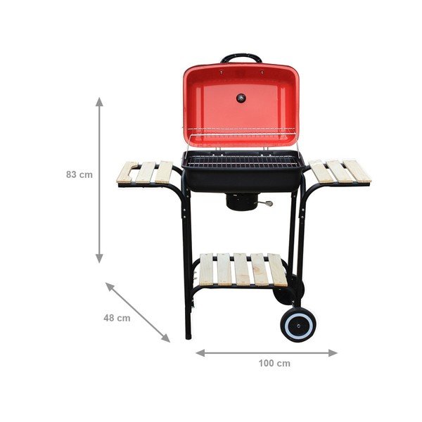 Czerwony grill ogrodowy Crido Consulting Barbecue-image-1