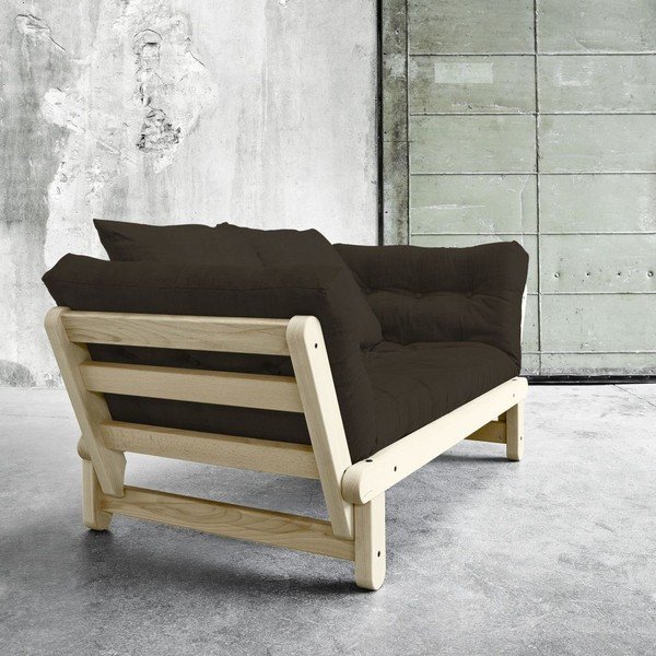 Sofa rozkładana Beat Natural/Choco Brown-image-1