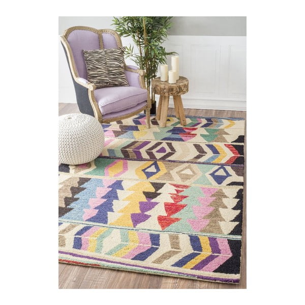 Wełniany dywan Aztec Multi, 152x244 cm-image-1