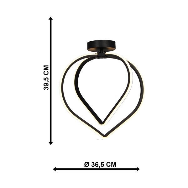 Czarna metalowa lampa sufitowa LED Pars – Squid Lighting-image-4