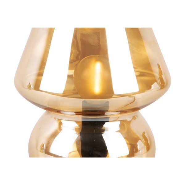 Jasnobrązowa szklana lampa stołowa Leitmotiv Glass, wys. 18 cm-image-2