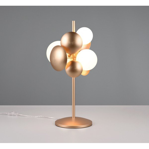 Lampa stołowa w biało-złotym kolorze ze szklanym kloszem (wys. 50 cm) Bubble – Trio Select-image-1