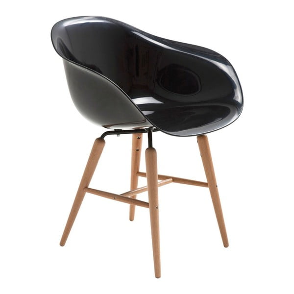 Czarne krzesło do jadalni Kare Design Armlehe Forum