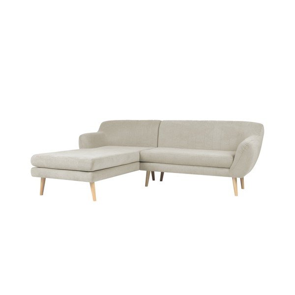 Beżowa sofa z szezlongiem po lewej stronie Mazzini Sofas Sardaigne-image-1