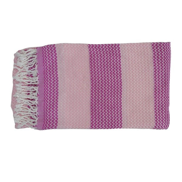 Fioletowy ręcznik kąpielowy tkany ręcznie z wysokiej jakości bawełny Homemania Alya Hammam, 100 x 180 cm