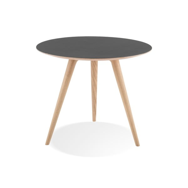 Dębowy stolik z czarnym blatem Gazzda Arp, ⌀ 55 cm