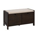 Szafka na buty z litego drewna dębowego z siedziskiem w ciemnym naturalnym kolorze 80x47x41 cm Hillmond – Rowico